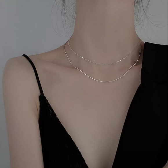 NEW 18k Rose Gold Plated Double Layer Necklace - Picture 4 of 10